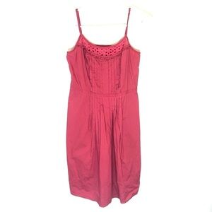2/$30 - LOFT - Pink Eyelet Detail Mini Dress Spaghetti Strap